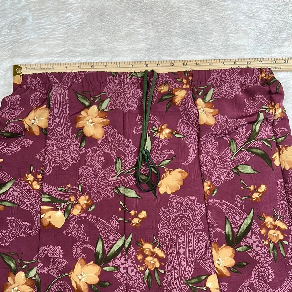 BonWorth A-Line Skirt in Purple and Yellow Floral